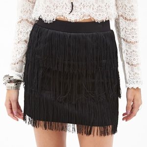 Forever 21 Fringe Tiered Skirt